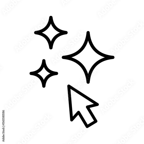 Cursor with AI. Generating AI concept icon