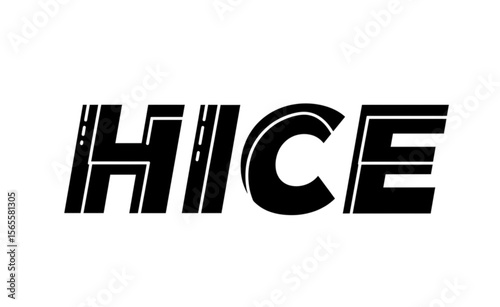 Creative HICE wordmark offers a modern and stylish typographical design, perfect for branding, company identity, or a unique logo creation.