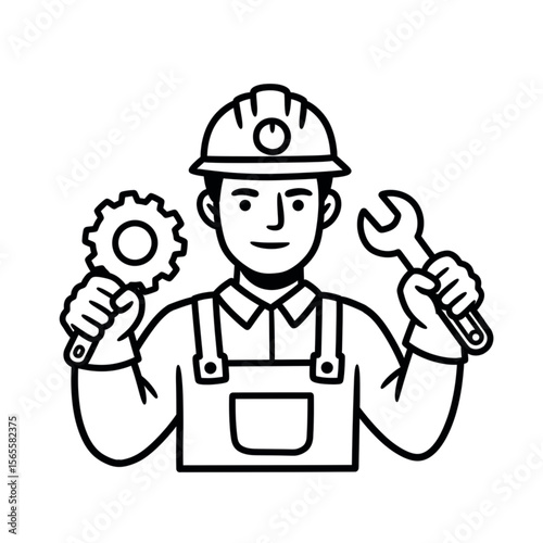 Technician Icon – Simple Silhouette Design Isolated    A minimalist vector icon of a technician in a simple silhouette design, isolated on a clean background. Perfect for use in tech support, repair s