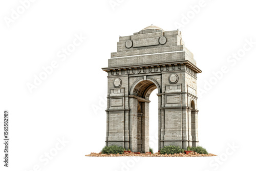 PNG Historic india gate monument archway in new delhi with stone architecture