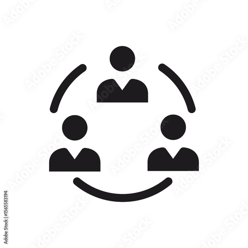 Teamwork Connection, People Working Together in a Circle