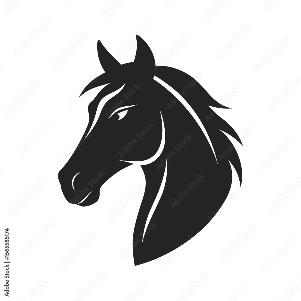 Horse Head In Profile With Bridle Horse Head In Profile With Bridle