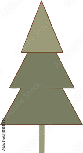 Simple Christmas pine tree, vector illustration