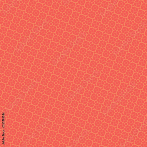 Geometric pattern background features circles and squares in warm coral hues for modern design projects.