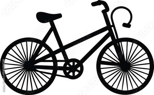 Silhouette of a Classic Bicycle with Spokes and Seat,  Vintage Cycling Illustration. new 2025 trendy