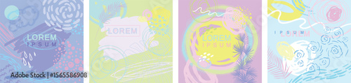 a set of original abstract cards for posts and advertisements in social networks and print production
