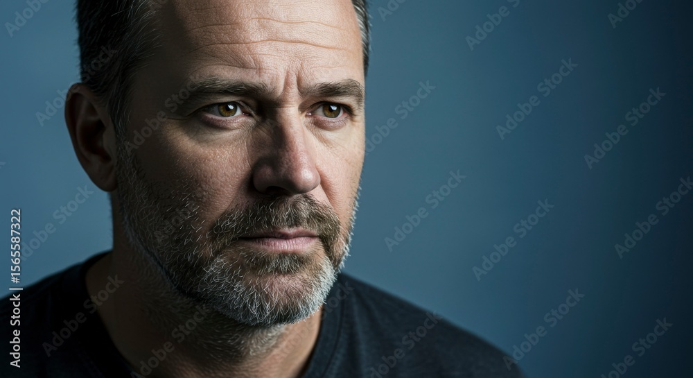 Obraz premium Serious man, close-up portrait