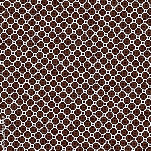 Seamless brown and white geometric pattern creating a modern decorative backdrop, perfect for textiles and backgrounds.