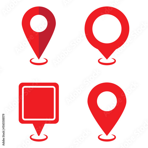 location pin icon symbol sign isolated on transparent background, map flat vector icons