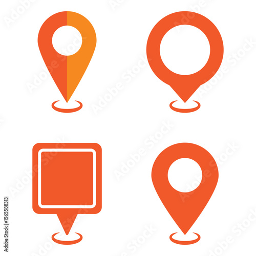 Location map pin icons set. Modern map marker collection. Pinpoint. Location pin icon. Map pin place marker. Map marker pointer icon. GPS location symbol. Flat style vector