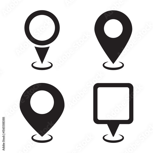 Location map pin icons set. Modern map marker collection. Pinpoint. Location pin icon. Map pin place marker. Map marker pointer icon. GPS location symbol. Flat style vector