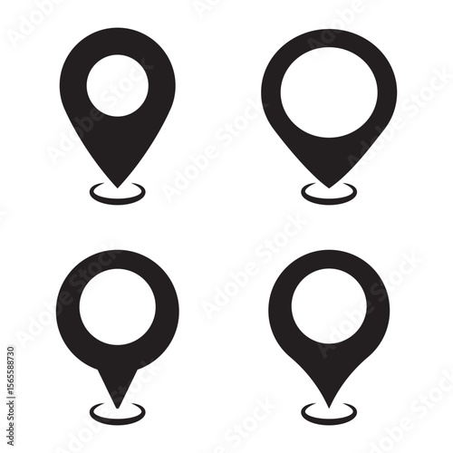 location pin icon in editable stroke, outline, and filled styles. for navigation, maps and geolocation designs in apps, websites and user interfaces