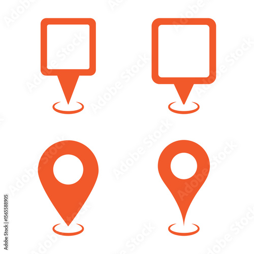 Set of location pin icons. GPS and map pin icon. navigation vector icon set. map marker pointer icon set. Destination Symbol. GPS location symbol collection. Vector illustration