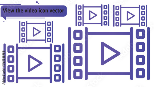  View the video icon vector