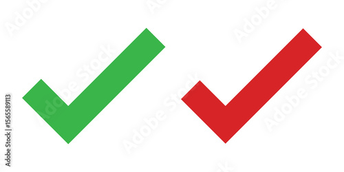 Free Download A red check mark and a green check mark side by side on a black background in a digital rendering - GFXLoad