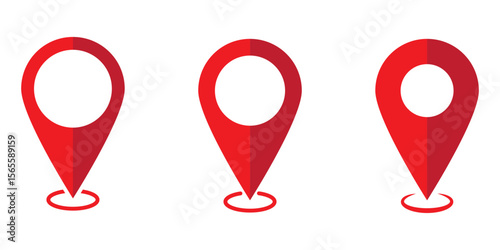 Location pin icon set. Map navigation line style symbol. Gps location sign