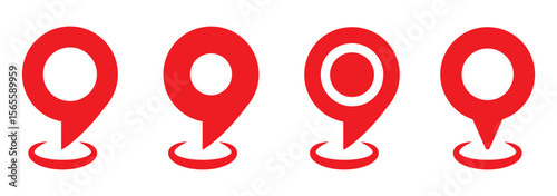 Location icon set. Location pin icon