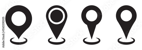 Location icon set. Location pin icon