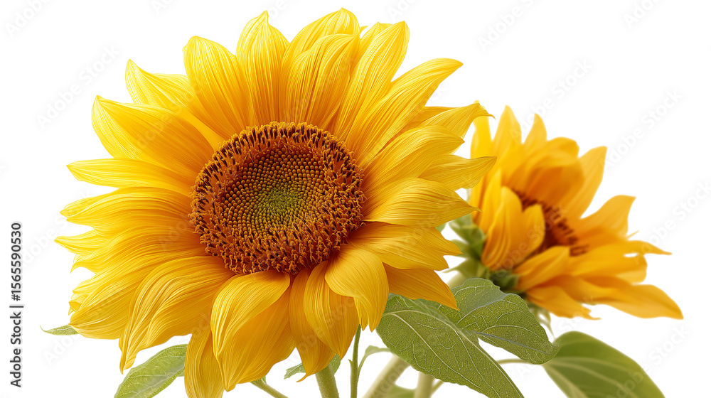 Fototapeta premium Yellow Sunflowers Isolated on a transparent background