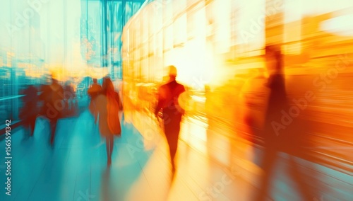 Abstract City Rush: Motion Blur of Urban Life