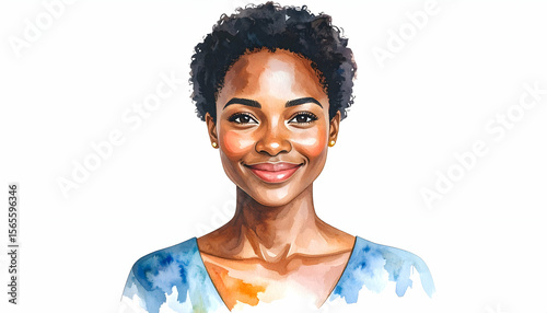 Happy African woman portrait.