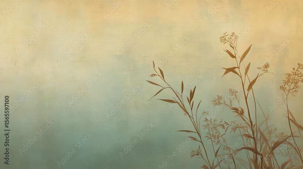 Fototapeta premium Delicate grasses in muted tones against a soft backdrop.