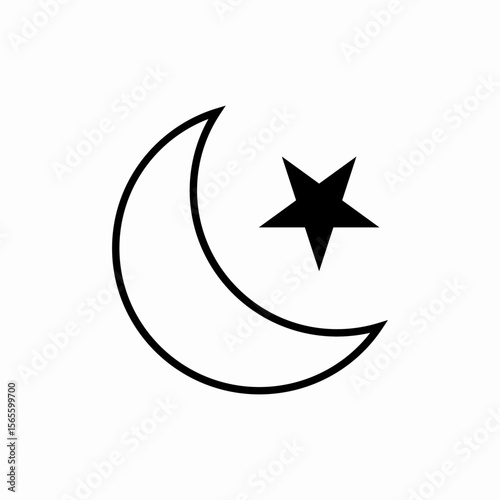 Moon star islam icon vector sign