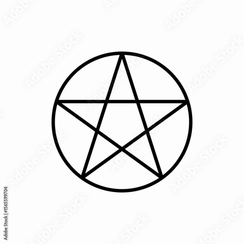 Pentagram star circle icon vector sign
