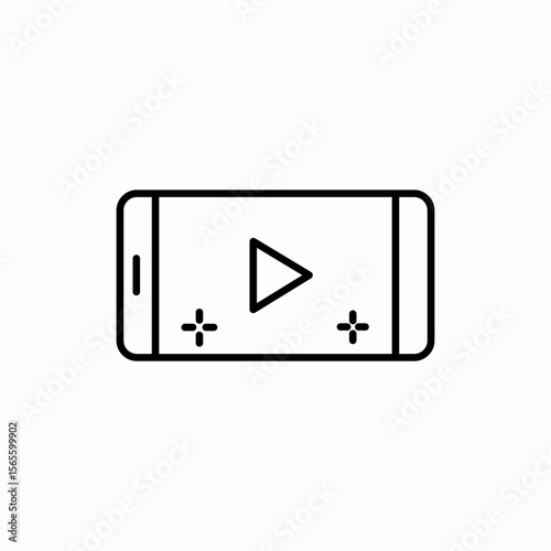 Video presentation screen icon vector sign
