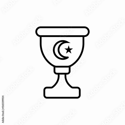 glass of religious water icon vector sign