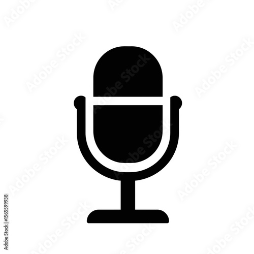 A minimalist podcasting microphone icon