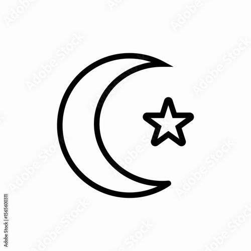 Moon star islam icon vector sign