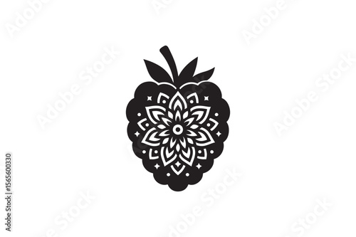 Blackberry Mandala Design – Intricate Floral Art in Fruit Silhouette