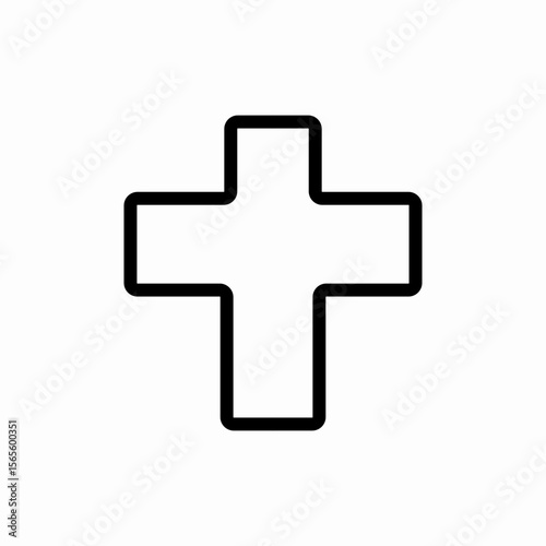 Religious cross symbol icon vector sign