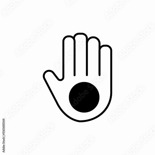 Hand stop gesture icon vector sign