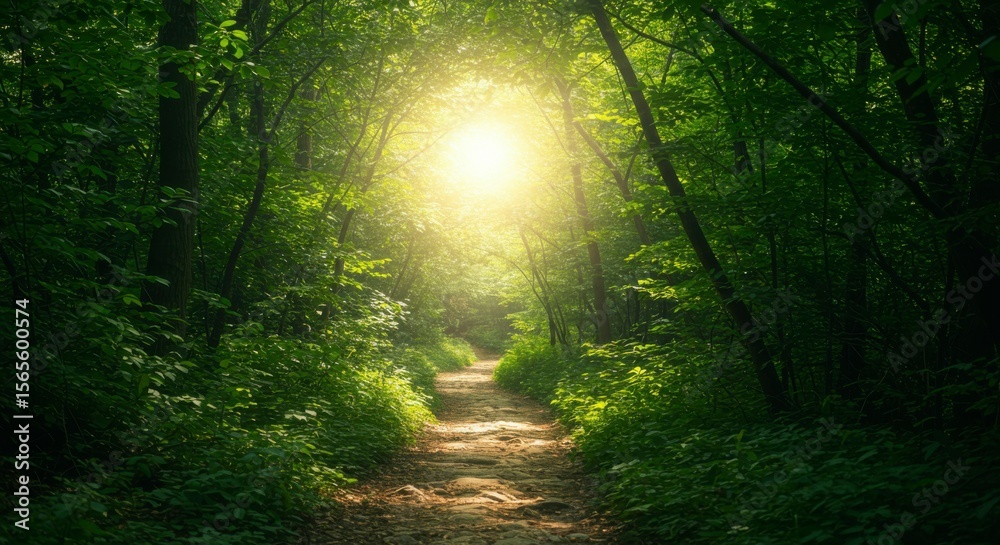 Fototapeta premium Sunlit forest path