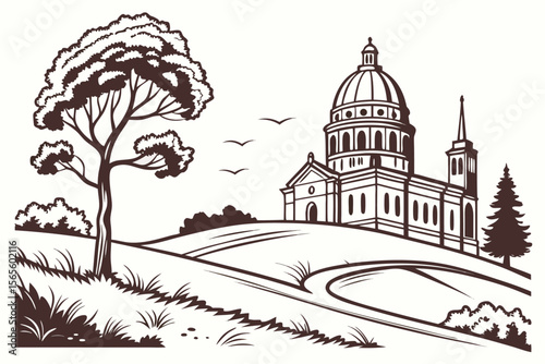 vector illustration of church