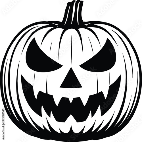  Halloween Pumpkin Scary Illustration Spooky Jack-o'-lantern Vector Graphic