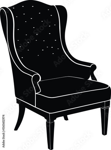 Minimalist upholstered armchair with legs and soft cushion modern design