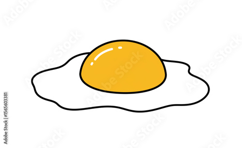Sunny-side up egg graphic with bright yolk offers a simple and modern food design perfect for menus or breakfast themed designs.