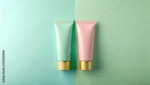 Wallpaper Mural Pastel Colored Cosmetic Products Two Cosmetic Tubes Torontodigital.ca