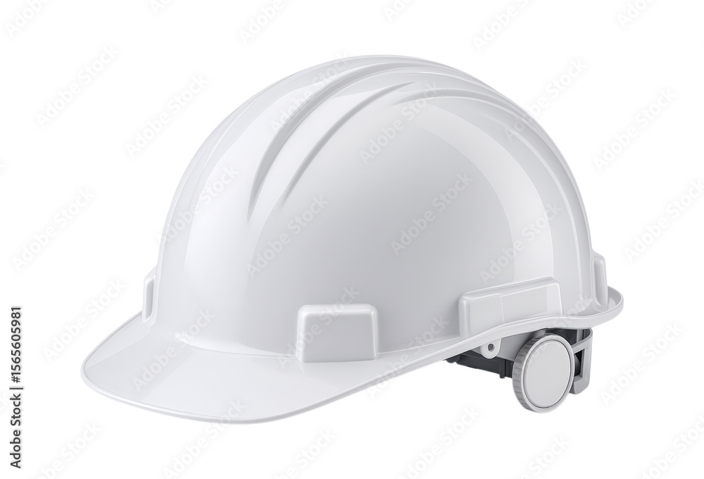 Fototapeta premium Realistic White Hard Hat, Safety Helmet, Construction Worker Protection Gear, Isolated on Transparent and White Background