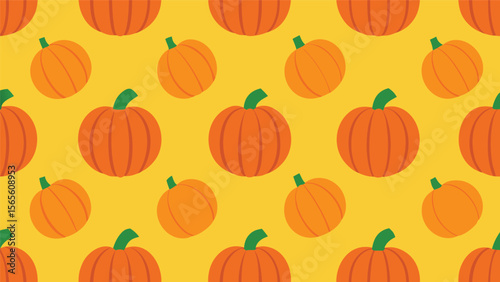 festive halloween pumpkin seamless pattern on yellow background