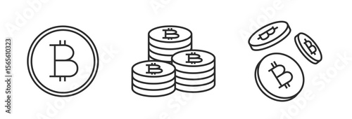 仮想通貨、暗号資産のイラスト セット