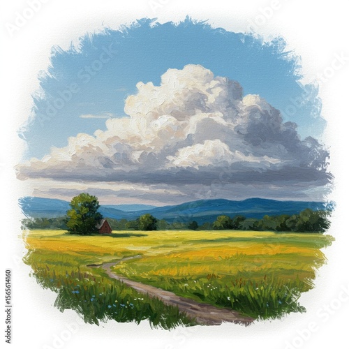 Majestic Mountain Vista: An Impressive Oil Painting Landscape in 8k.