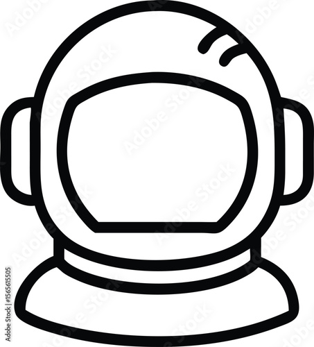 Black and White of an Astronaut Helmet with AntennaLike Features