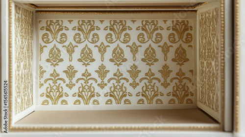 Ornate, gold-embellished interior wall design.