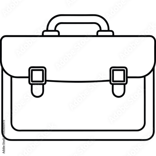 Black Outline Briefcase business luggage