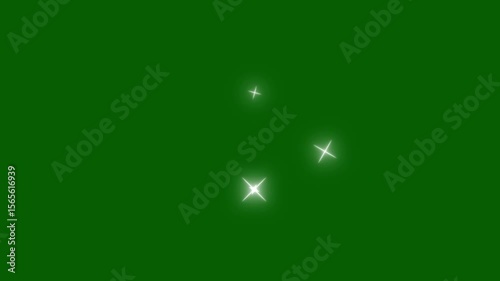 Twinkling stars animation, white cartoon, flat, vector, doodles style stars. particle magic tail sparkling glitter star dust trail loop Animation video with alpha channel. 4k
