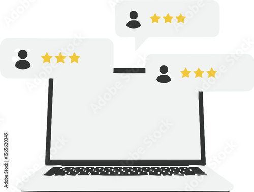 Customer reviews vector: online feedback and rating illustration